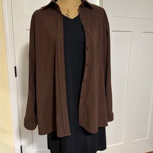 Classic Women's Button-Down Shirt in Chocolate Brown